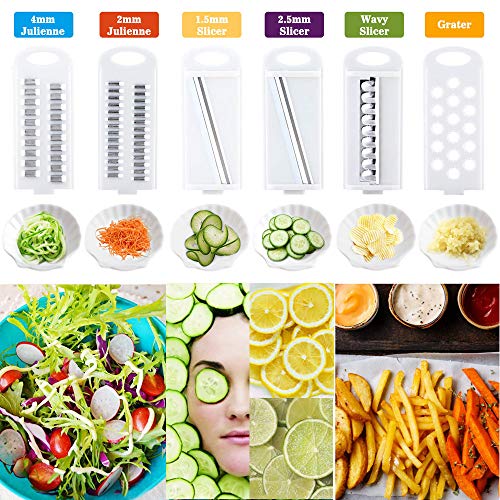 Allinone Vegetable Slicer Vegi Grater 11 in 1 Multi-function Easy Food Cutter Professional Cheese Chopper with Salad Cutter Bowl, Pink - Thumbnail 2