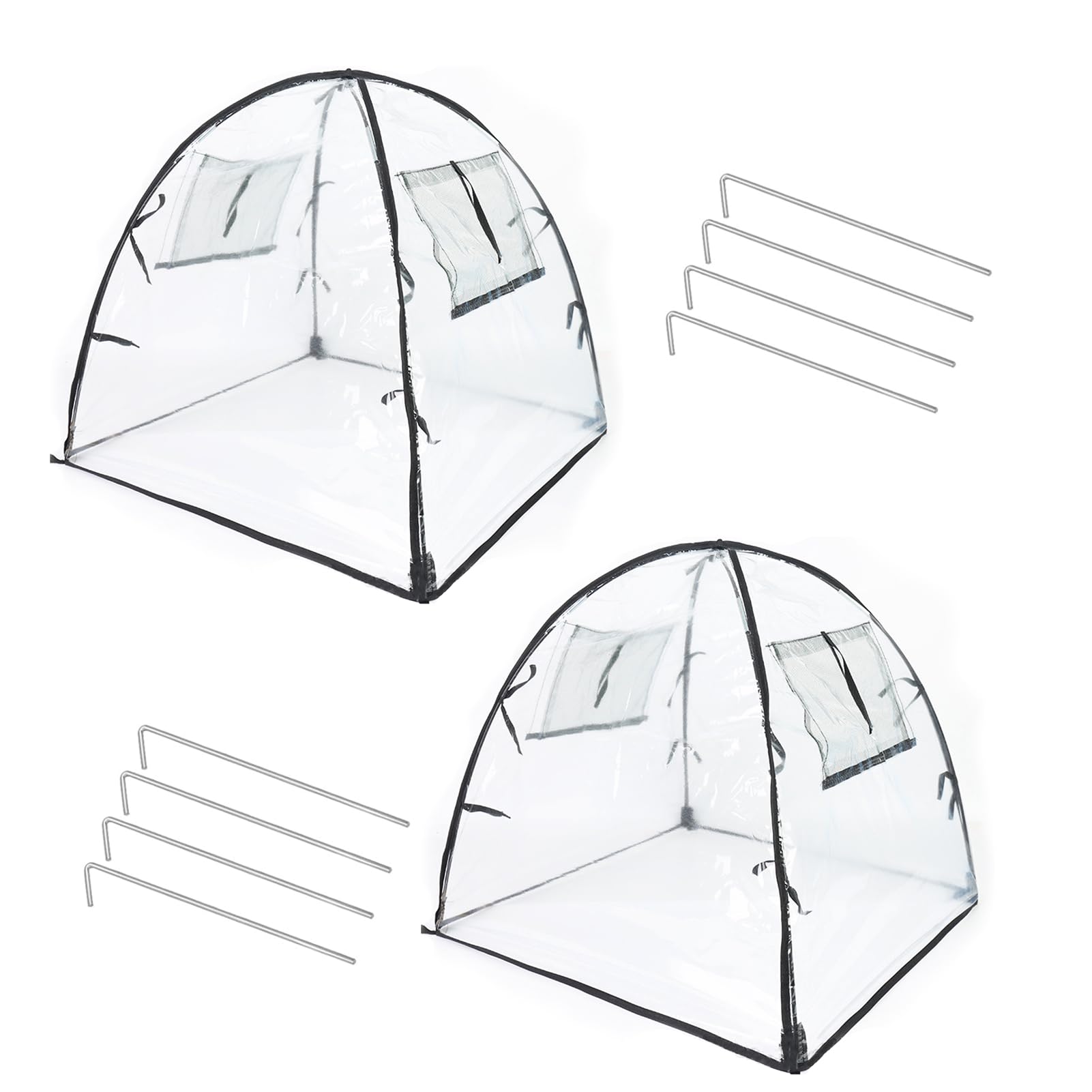 Qivine Plant Covers Freeze Protection, 2 Pack Winter Frost Cover Plant Tent Plant Frost Protection Covers with Installation Accessories for Fruit Tree Potted Shrub Plants to From Birds, 71x75cm