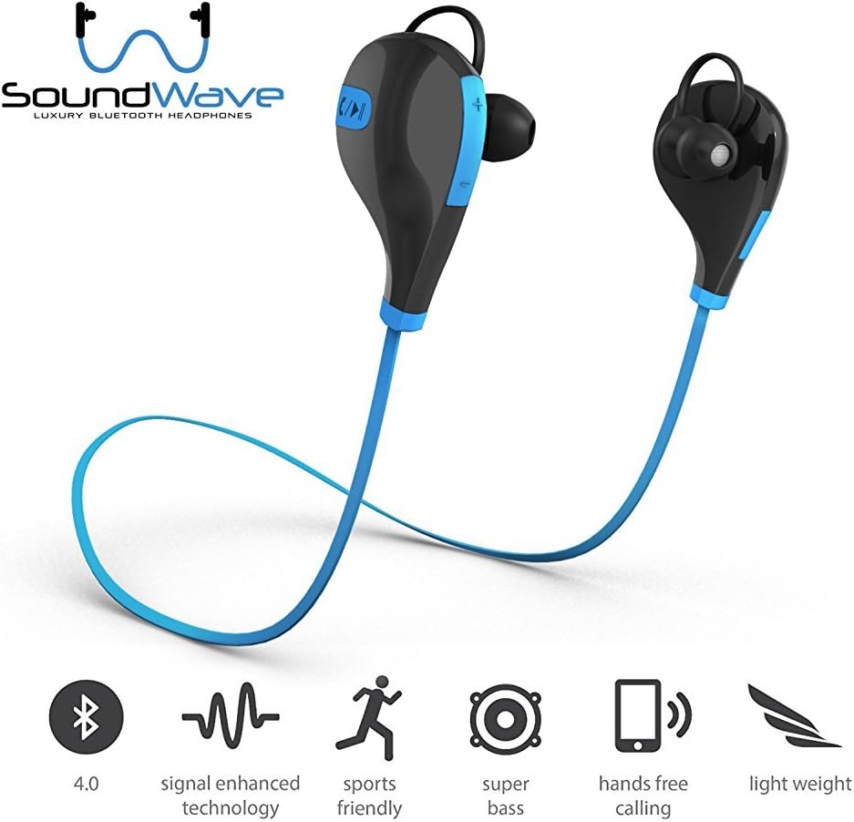 SoundWave Universal Wireless Bluetooth Headphones - Blue
