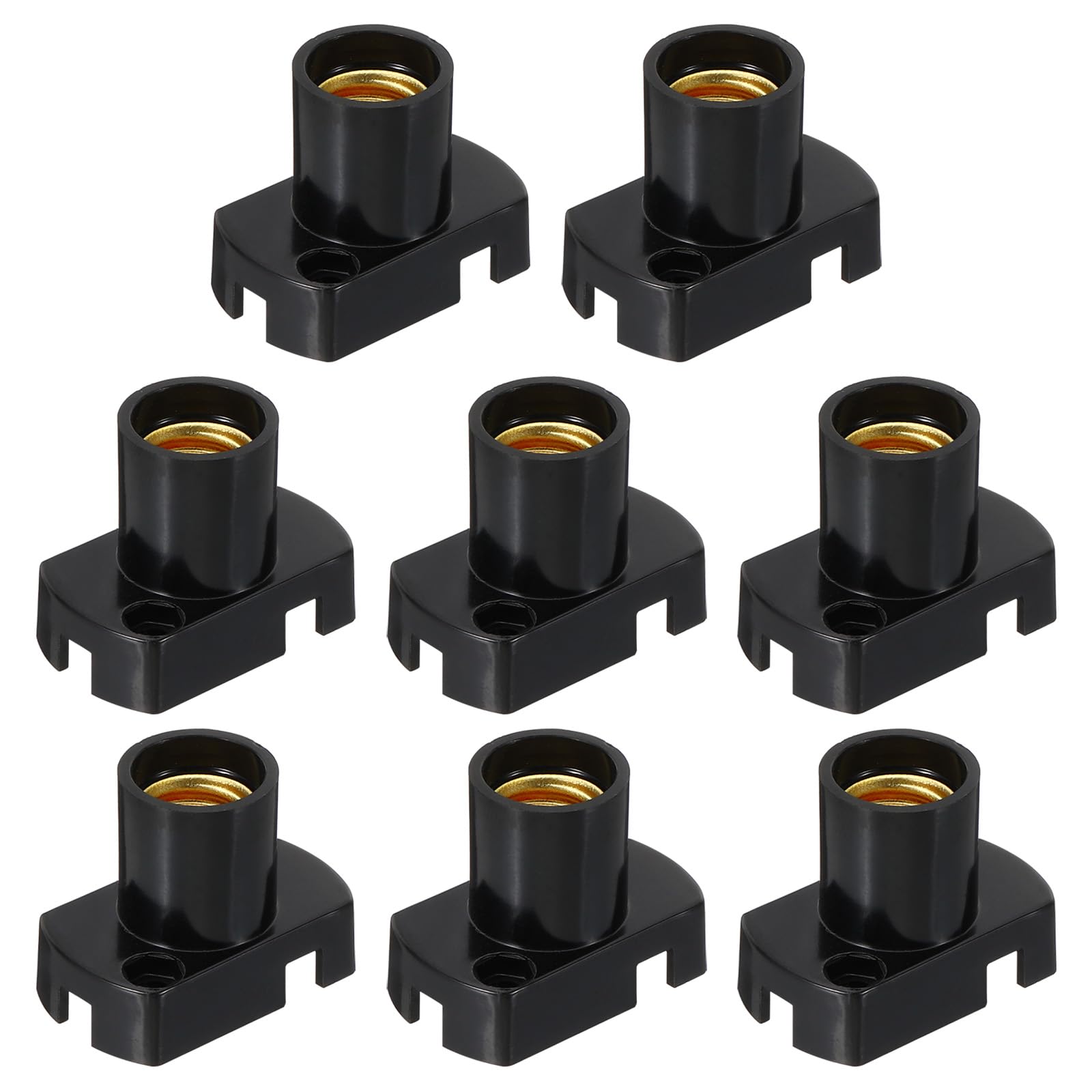 PATIKIL E12 Base LED Bulb Lamp Holder, 8 Pcs Heat Resistant Plastic Screw-in Light Socket for Garage, Outlet, Basement, Black