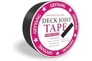 G GEYYANG GEYYANG Joist Tape for Decking 1-5/8" x 50',Waterproof Deck Joist Tape,Anti-Corrosion, Self-Adhesive Deck Tape, Seal Butyl Deck Flashing Tape for Deck Joists and Beams(1 Roll)
