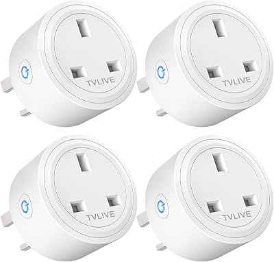 TVLIVE Smart Plug 4 Pack 13A Works with Alexa Google Home No Hub 2.4GHz