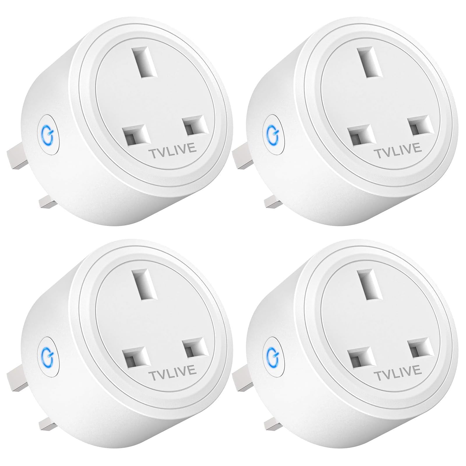 Smart Plug, 4 Pack Smart Plugs that Work with Alexa (Echo, Echo Dot), Google Home, Energy Monitoring, Remote Control, Timer & Schedule Function, smart wifi plug socket UK, No Hub Required