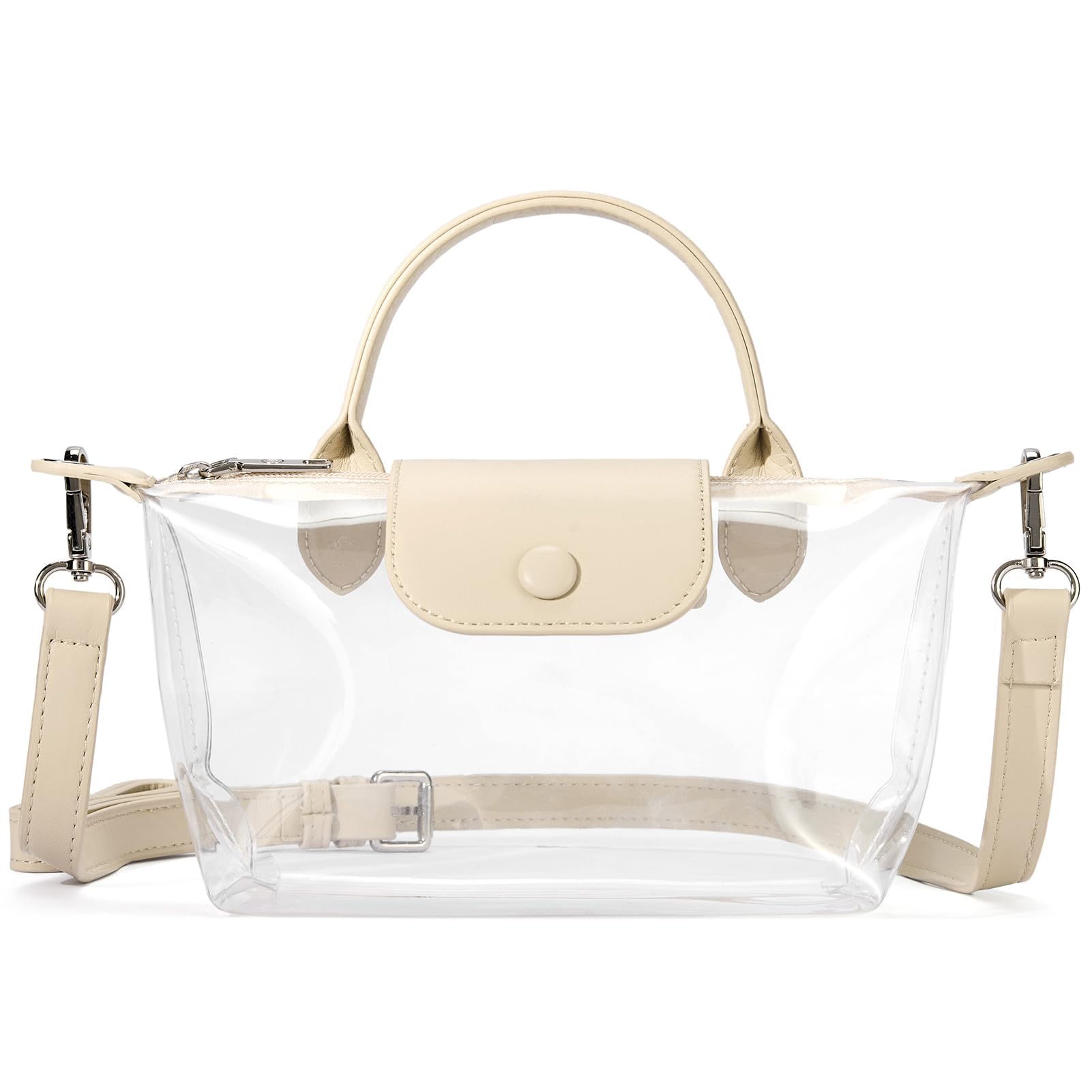 Photo 1 of BOSTANTEN Clear Bag for Stadium Approved Small Crossbody Purse Handbags for Concerts Sports Events Nude