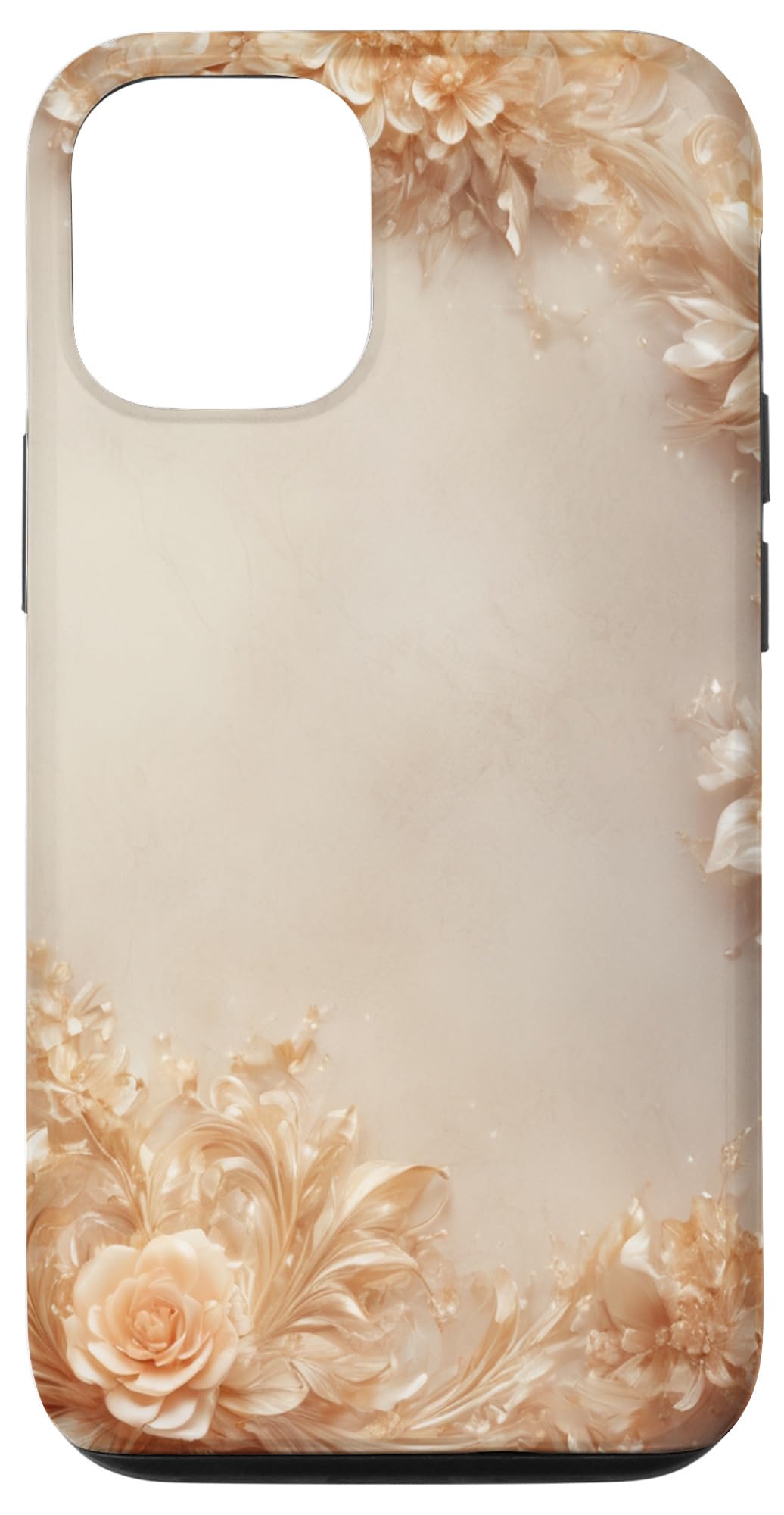 iPhone 15 Beautiful Luxury Peach & Gold Colored Wedding Bride 06 Case