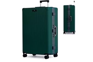 Nobl Travel Zipperless Check In Suitcase - Aluminum Frame, Check In luggage 28x17x11 Airline Approved by Noble Travel - Unbreakable Polycarbonate Shell - Dual TSA Locks, 360° Spinner Wheels - Green