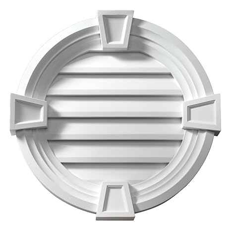 40 W X 40 H Round Louver With Decorative Trim And Keystones