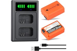 Pickle Power NP-FW50 Battery and LED Dula Charger for Sony A6500 A6400 A6300 A6000 A5000, A7 A7II A7RII A7SII A7S A7S2 A7R A7