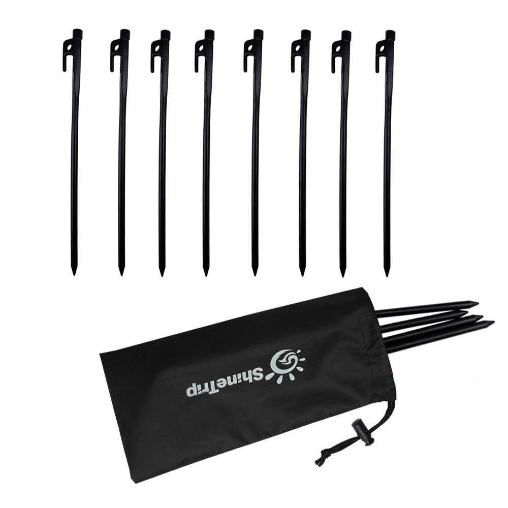 NUZAMAS NEW Set of 8 Durable Forged Tent Pegs, 8 inches,Solid Stakes Casting, Tough Built, for Camping,Hiking, Fishing, Hunting Trip