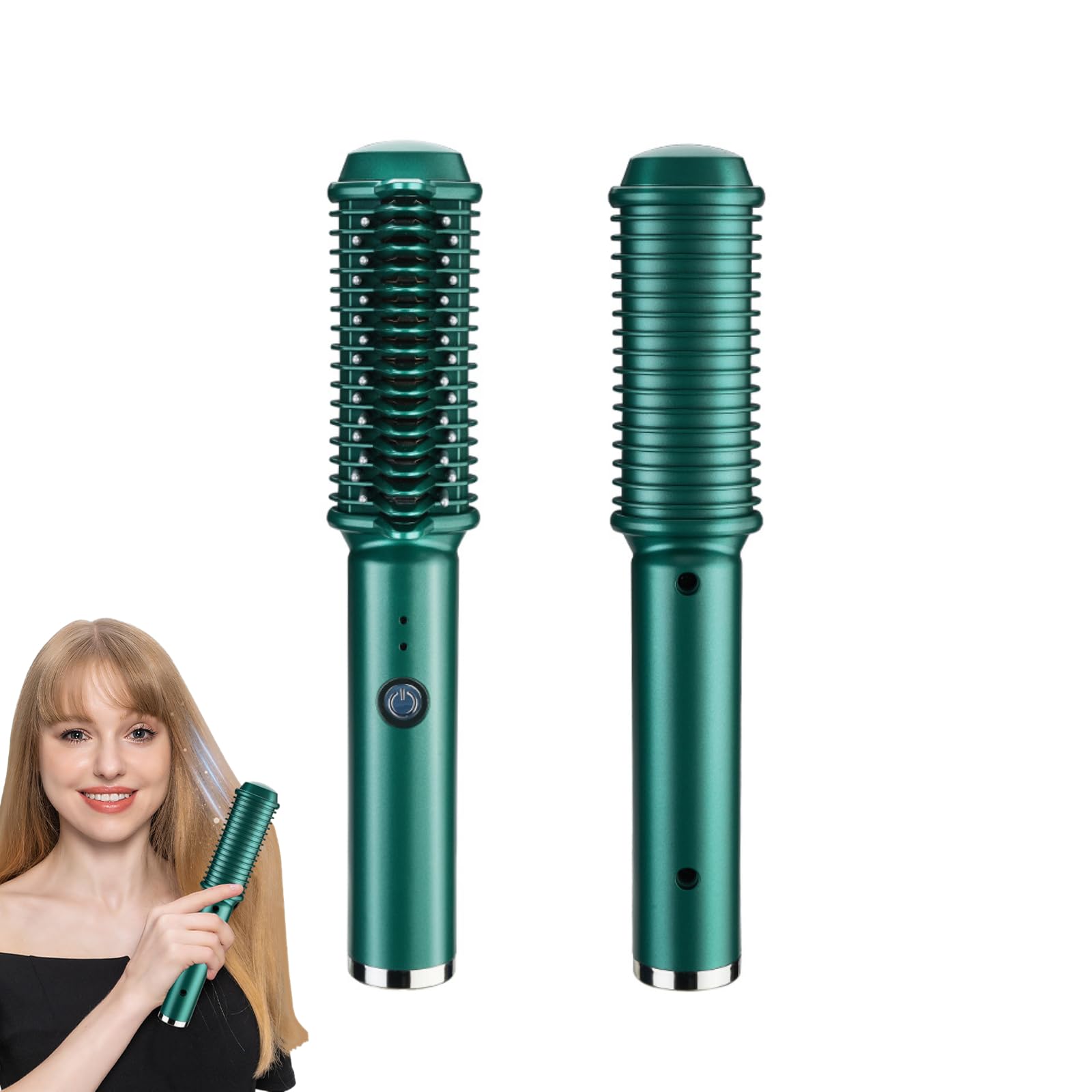 Hair Straightener Comb, Cordless Hair Straightening Curling Brush, Evenly Quickly Heating, Electric Comb for Straight, Curly Hair, Security Heat Resistant, Hair Styling Tool