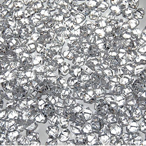 1000 x Quality Acrylic Clear Artificial Crushed Ice Crystals Rocks Stones Chunks Wedding Scatter Table Vase Filler Decorative Craft Bar Party Display Photography Props Size 13mm x 11mm / 1.3cm x 1.1cm