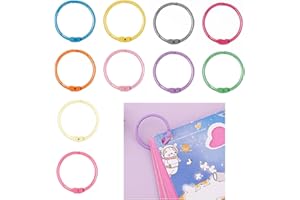 YIHUANYIFA 50pcs Binder Rings Assorted Colors 1.2 inch Loose Leaf Binder Ring for Loose-Leaf Book, Paper Cards, Key Rings Home or Office (1.2 Inch (50 Pcs))