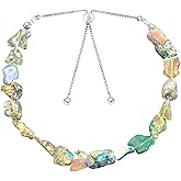 OdrillionGems Raw Black Ethiopian Fire Opal Bracelet For Women 925 Sterling Silver October Birthstone Handmade Adjustable Slider Chain 10inch Gift For Her