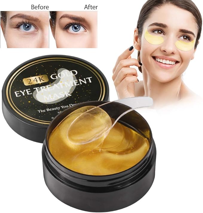 Eye Masks, Playmont Eye pads 24K Gold Eye Treatment Mask Under Eye