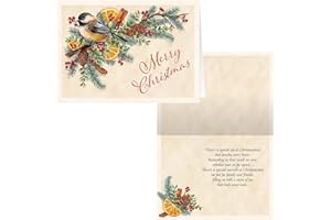HOLIDAY PEAK Chickadee Potpourri Christmas Card Set of 20