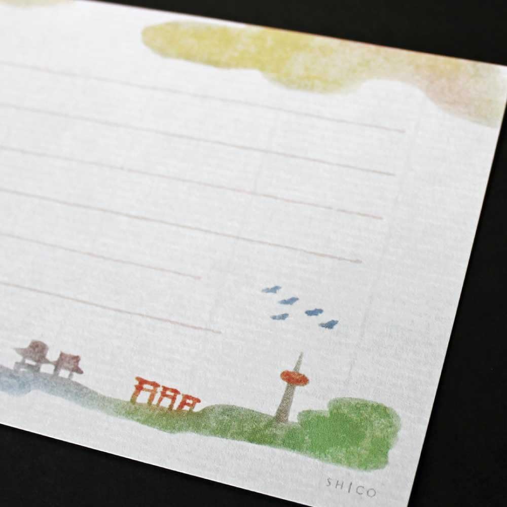 Amazon 京のおさんぽ一筆箋 縦書き 横書き 30枚 便せん 文房具 オフィス用品