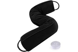 Sunolga 38 Inch Door Draft Stopper with Removable Cover for Gaps Up to 3 Inch, Machine Washable Noise and Air Blocker for Bottom of Door and Window, Black