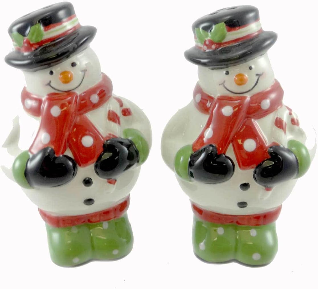 Amazon.com: Whimsical Christmas Snowman Salt and Pepper ...