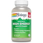 SOLARAY Once Daily High Energy Multivitamin for Women and Men – with Vitamin C, Vitamin D and Whole Food & Herb Base - Cellular Energy Metabolism & Immune Function Support – 200 Servings, 200 VegCap