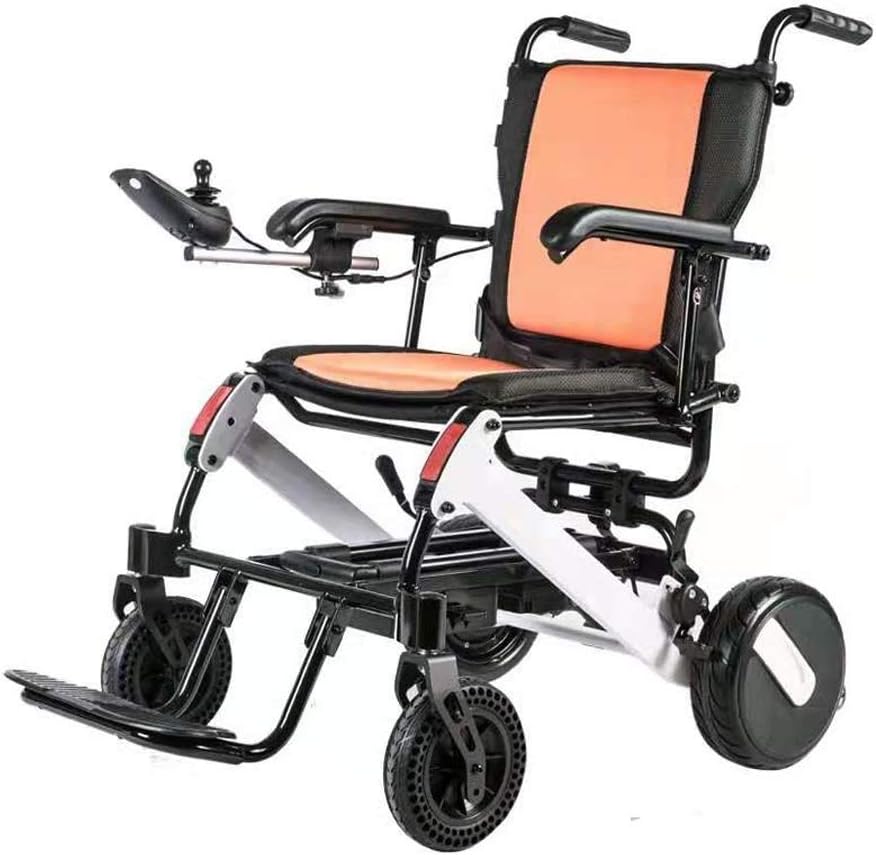 Lightweight Electric Wheelchair, High Quality Brushless Motor, 6Ahx2 Lithium Battery (25 Km Life), Portable Folding Function with Electric Wheelchair, Driving Speed: 0-6KM (Size : 6AH)