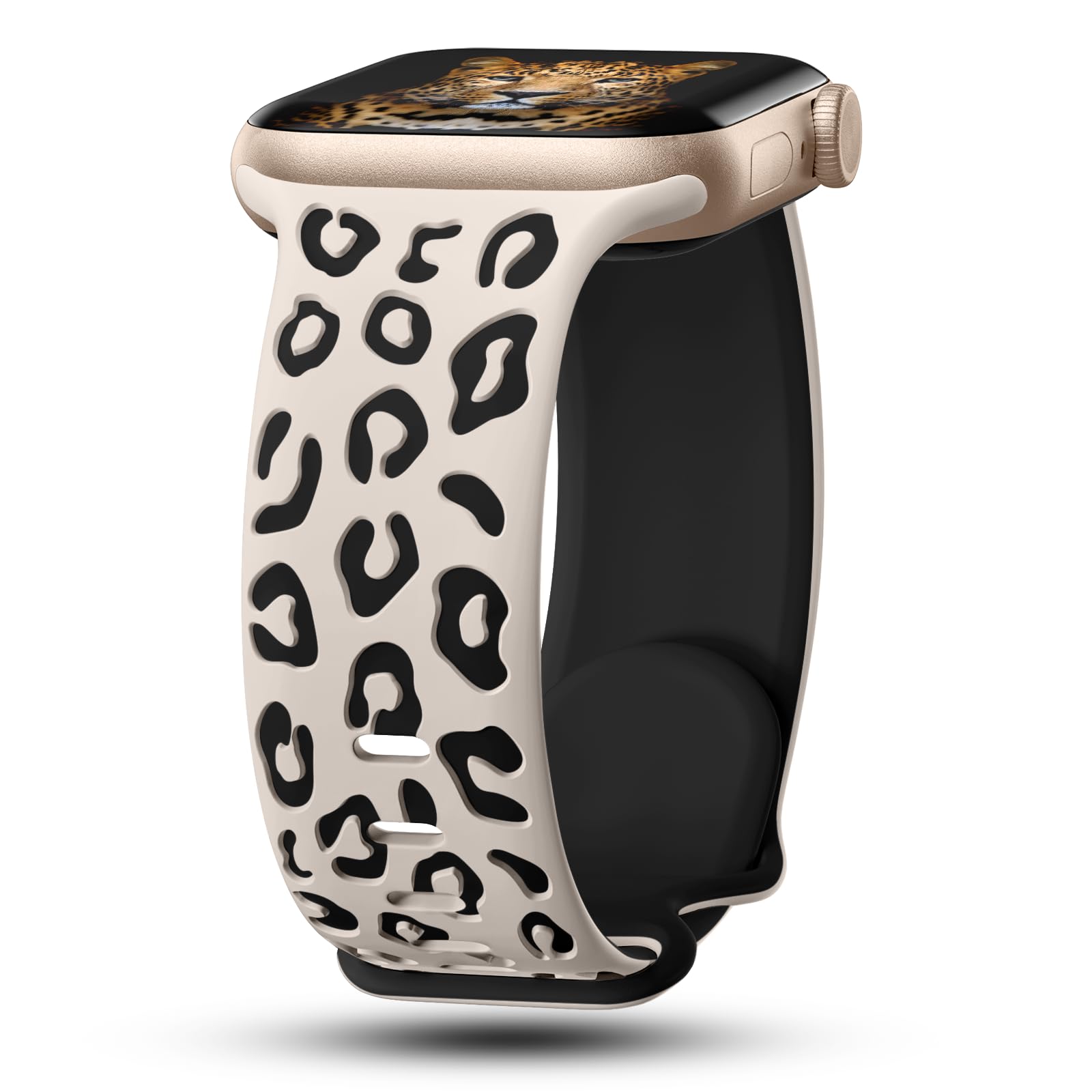 CreateGreat Engraved Leopard Bands Compatible with