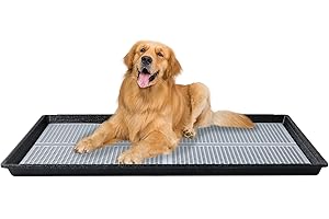 HQ4US 4LEGS HQ4us Dog Pee Pad Holder Tray with Grate 45”×34”, Large Dog Litter Box Toilet, Puppy Pee Pad Holder, Less Mess, Dog Potty Indoor Outdoor for Balcony