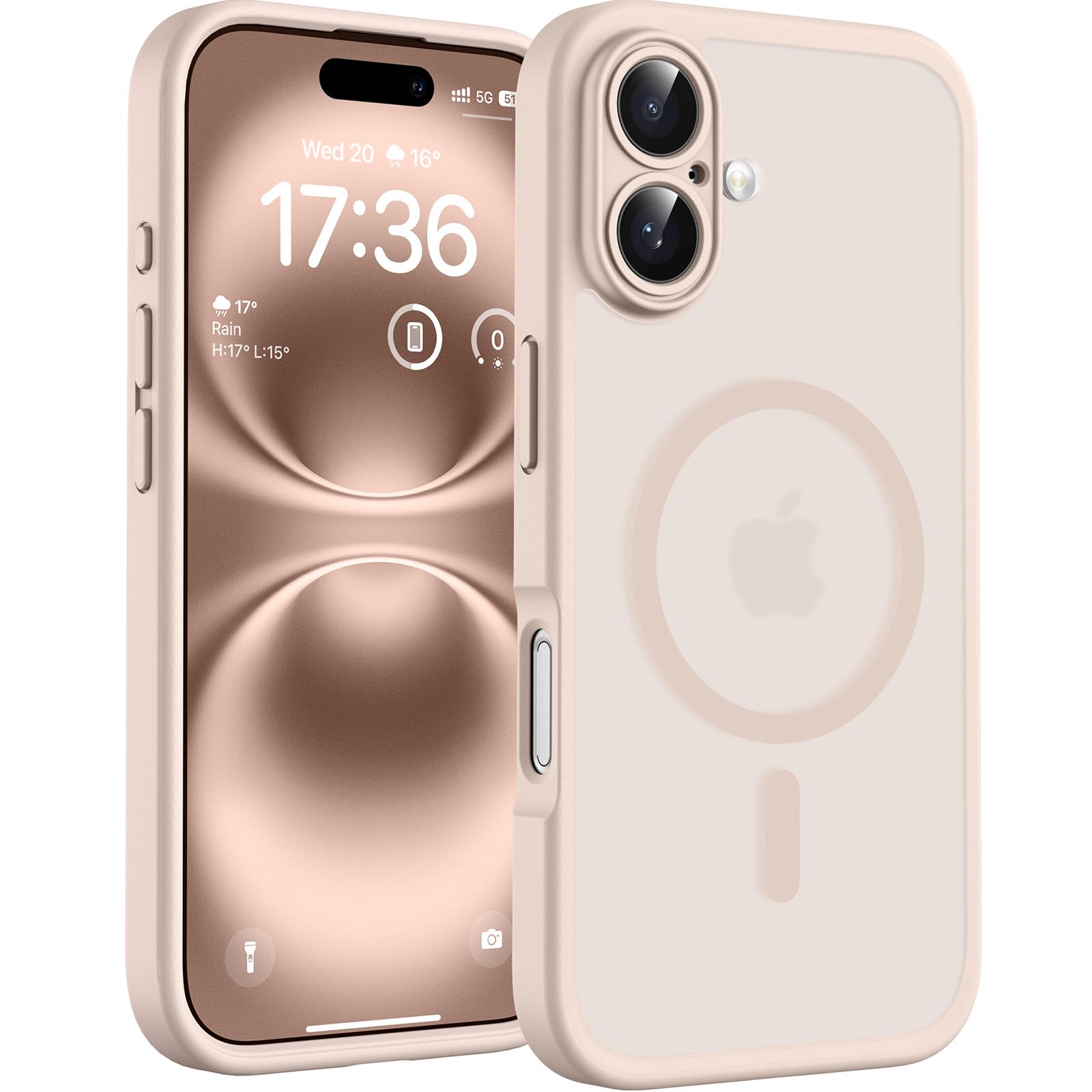 Photo 1 of TOCOL Magnetic for 16 Gold Case, Upgraded Full Camera Protection, Compatible with Magsafe, Drop Protection, Translucent Matte Back Bumper Phone Cover 6.1-Inch (Desert)