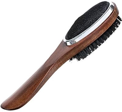 HOME IT 3-in-1 Clothes Brush Garment Care Lint Remover Shoe Horn Walnut Finish