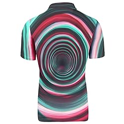 HUGS IDEA Abstract Geometry Mens Golf Shirt Fashion