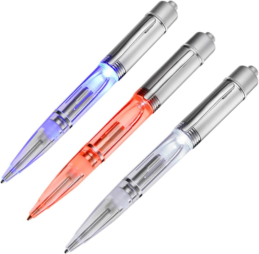 HANLIN Light Up Pen, 3 Pcs Pack LED pen with light, LED