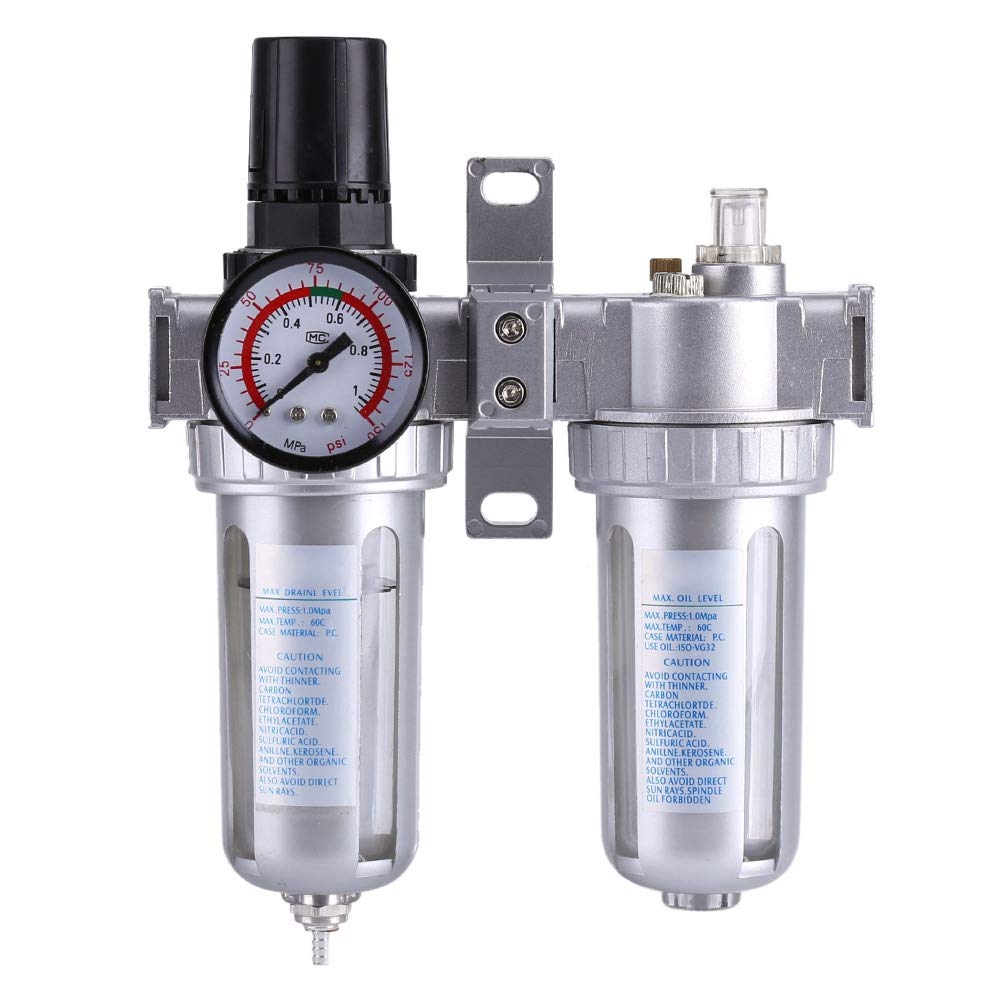 GOTOTOP Filter Pressure Regulator, SFC300 3/8'' Air Gauge Water Trap for Compressor and Air Tools