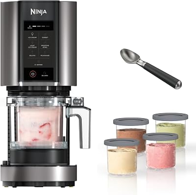 Ninja CREAMi 7 Programme Ice Cream Maker with 5 Tubs NC300UKCO Black