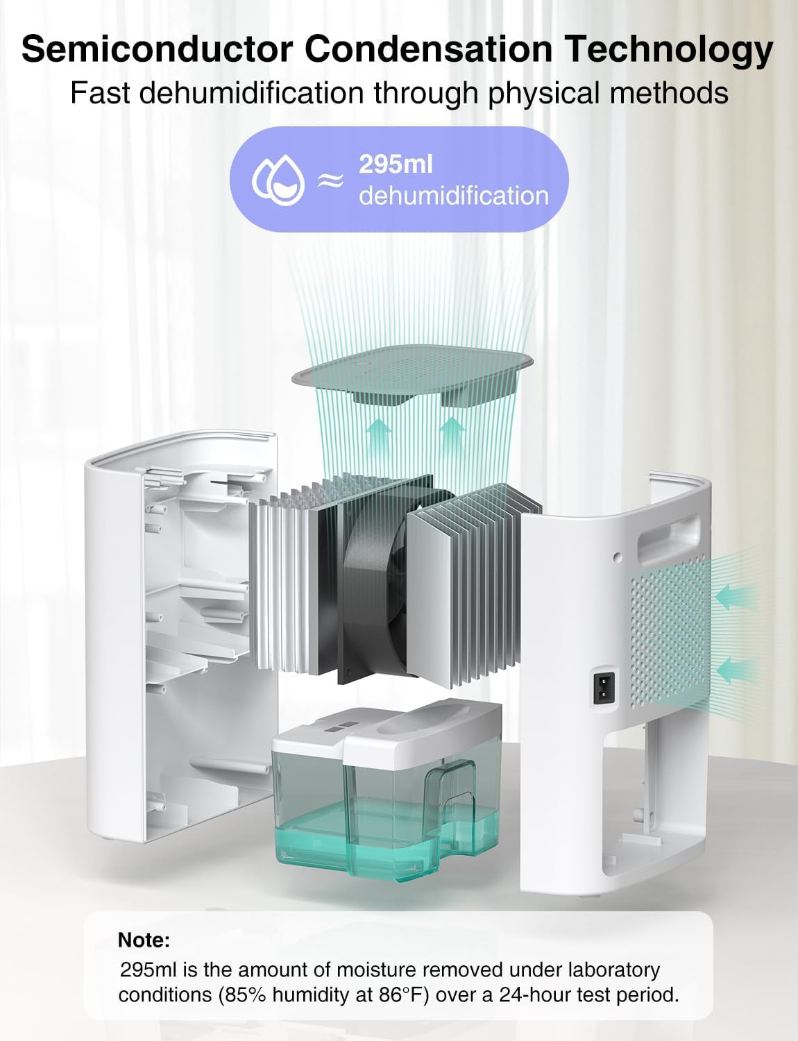 CLEVAST Small Dehumidifier for Home - 30 OZ Mini Quiet Dehumidifiers for Bathroom, Upgraded Portable Compact Air Dehumidifier for Room, Closet, RV, Camper, House (Not Cordless)