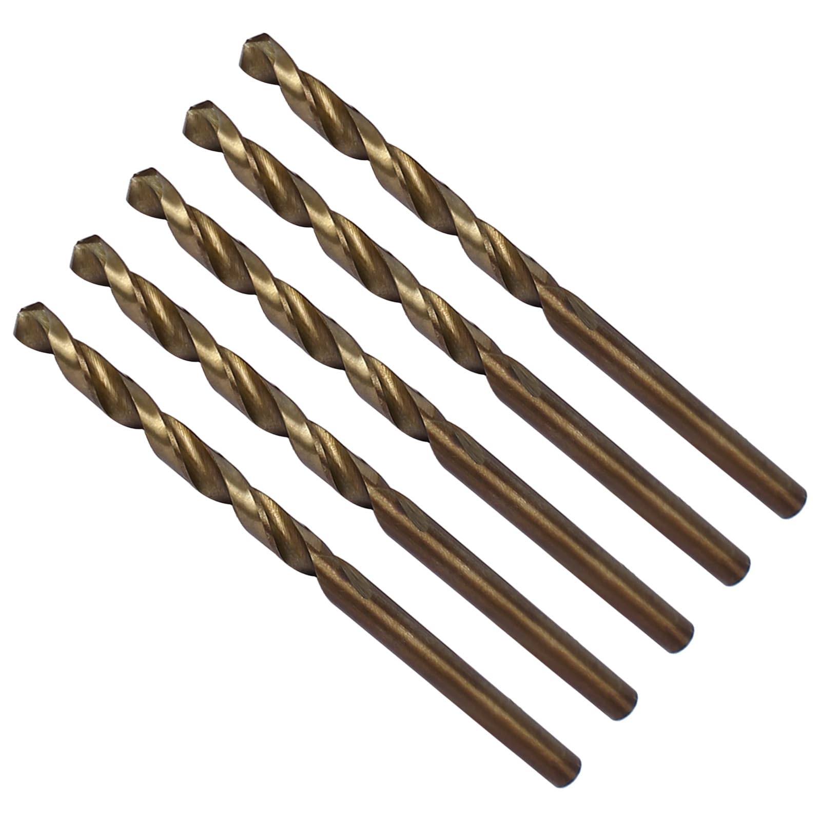CoCud High Speed Steel Cobalt Twist Drill Bits, 3.8mm Diameter 70mm Length, Straight Twist Jobber Drill Bit - (Applications: for Metal Woodwork Plastic Aluminum), 5Pieces