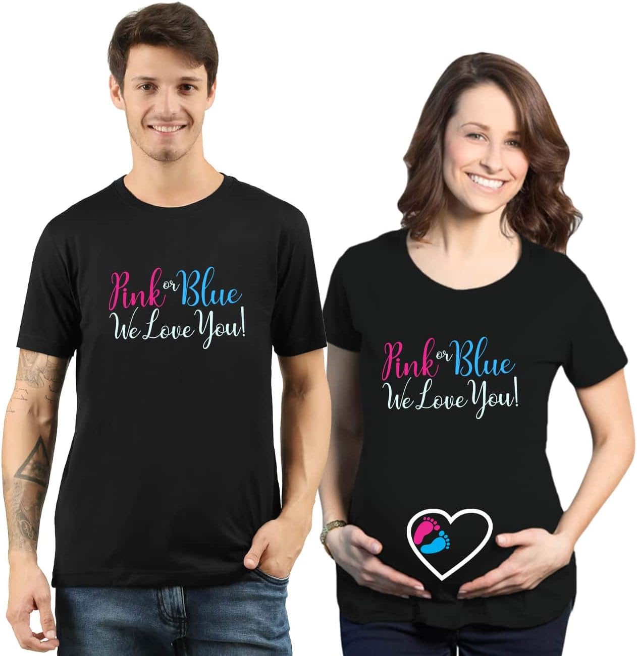 Jopo Men's & Women's Regular Fit Maternity T-Shirt (Pack of 2)