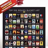 Curious Charts Commission Official IMDb Poster Kit, Unique Gift for Movie Fans, Top 100 Movies, Professional Design, Rate Each Movie Yourself | Best Films | 24x36 Gift Poster