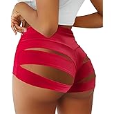 BZB Women's Cut Out Yoga Shorts Scrunch Booty Hot Pants High Waist Gym Workout Active Butt Lifting Sports Leggings