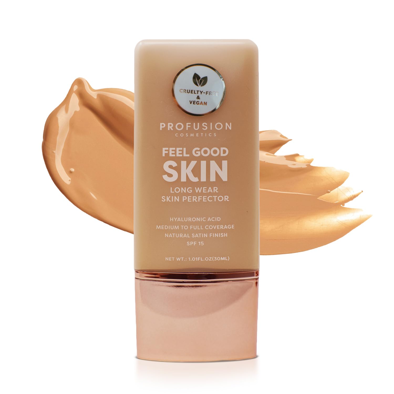 Profusion Cosmetics Lightweight Liquid Foundation for a Flawless and Elegant Radiance, Breathable Makeup for Improves Uneven Skin Tone, Cruelty-Free - Tan 1