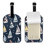 UESEU Cartoon Boats Luggage Tag for