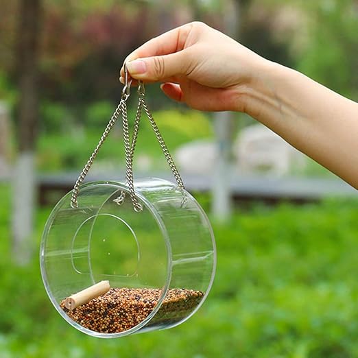 Elegantstunning Bird Feeder Bucket Hanging Type Acrylic