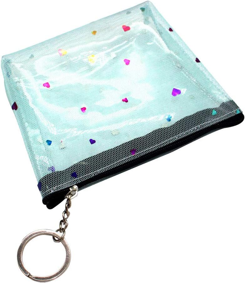 Women Printed Coin Purse PVC Transparent Handbag Key Holder