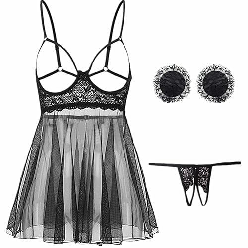 HOTSO Women Lingerie Babydoll Nightgown For Sex Mini Chemise Cut Out Mesh  Lingerie Teddy Bodysuit See Through Sleepwear Nightdress Black in Kenya |  Whizz Baby Dolls & Chemises