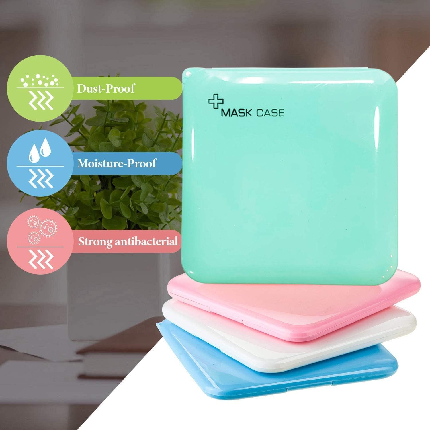 Paquete de 4 Fiesta Cotigo Caja para Mascarillas,Caja Portátil de