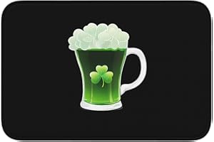 Lock Edge Floor Mat Hem 40x60 DDCXZPP Green Clover Beer Printed Anti-Slip Drip Molded Bottom, Ideal Easy to Clean and Resista