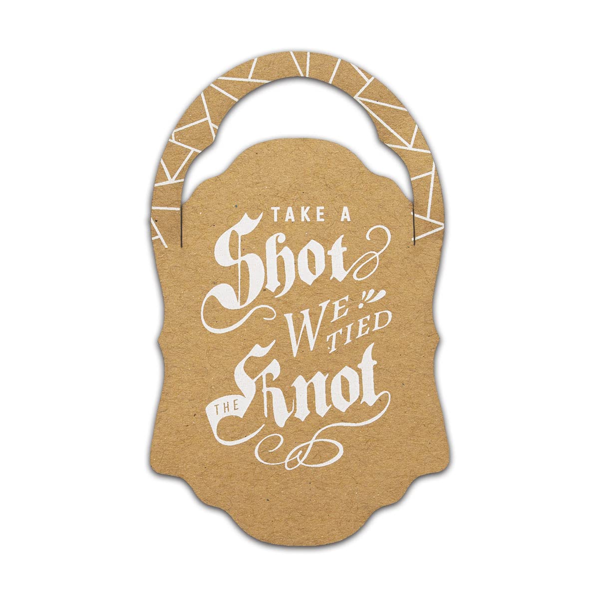 Summer-Ray 50pcs We Tied The Knot so Have a Shot Mini Liquor Bottle Hang Tags Wedding Bridal Shower (Kraft-White)
