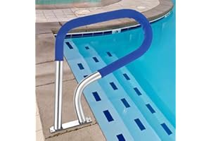 COOCURE Pool Rail for inground Pools (30x22), 304SS Pool handrail with Nonslip Blue Cover.