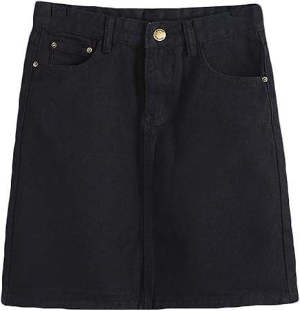 black jean skirt amazon