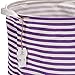 Sea Team 19.7 Inches Large Sized Waterproof Coating Ramie Cotton Fabric Folding Laundry Hamper Bucket Cylindric Burlap Canvas Storage Basket (19.7