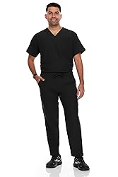 Hey Collection Men Stretch Scrubs Set V-Neck Scrub