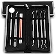 AGGICE Dental Tools, 7 Pack Teeth Cleaning Tools Kit, Tartar Plaque Remover for Teeth, Dentist Tool Kit with Stainless Steel Dental Mirror, Tooth Scraper, Dental Picks, Tweezer and Oral Torch…